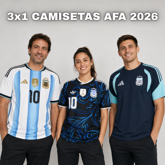 3x1 CAMISETAS SELECCIÓN ARGENTINA 2026 - TITULAR, SUPLENTE Y ENTRENAMIENTO DE REGALO